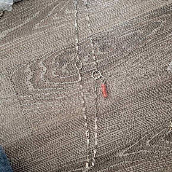 ELLE 925 Sterling Silver Paperclip Chain Necklace 32" - Picture 3 of 10